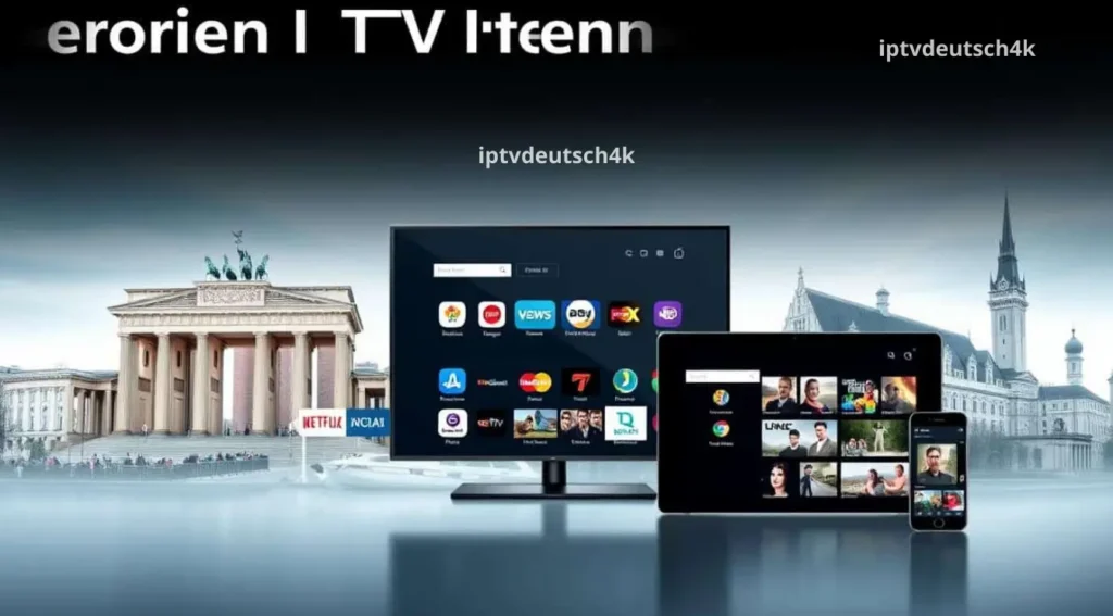 Benutzerfreundliches Menü mit Germany IP TV-Sendern, das deutsche Nachrichten, Filme und Sportübertragungen zeigt.
