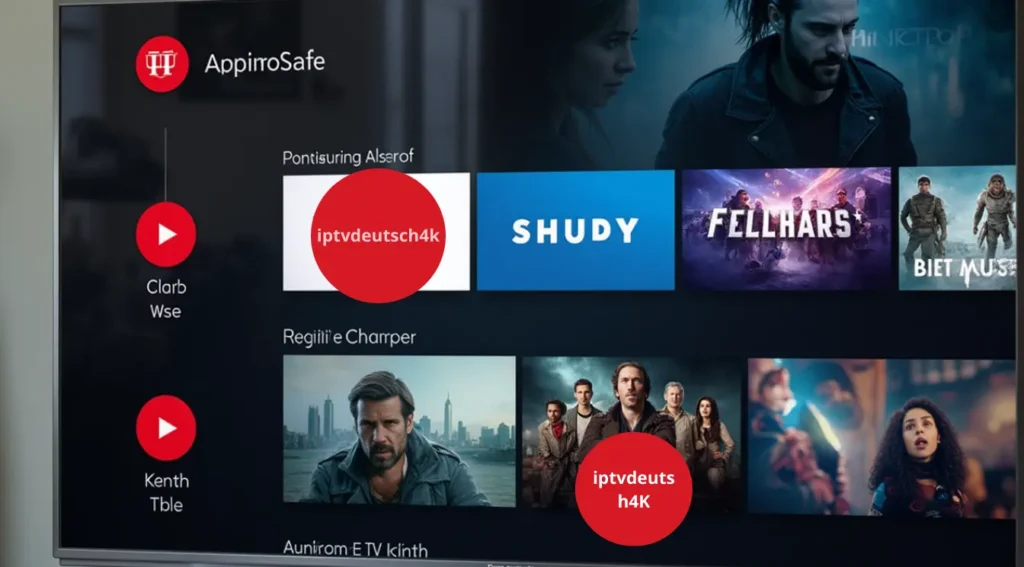 Ein IPTV Abo Deutschland bietet Zugang zu zahlreichen nationalen und internationalen TV-Kanälen – dargestellt auf einem modernen Bildschirm.