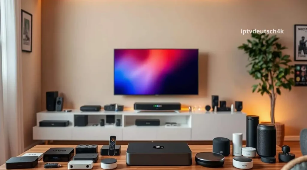 Funktionen IPTV im Vergleich auf verschiedenen Geräten dargestellt