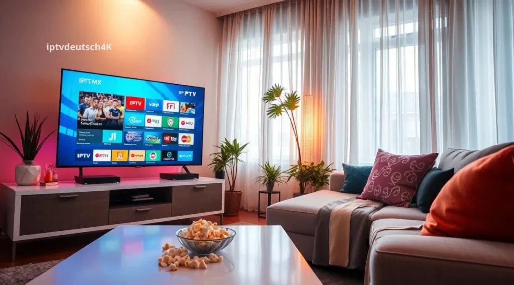 Rom im Hintergrund, Smart-TV zeigt beste Kanäle – vermittelt ein iptv-abonnement für hochwertiges Entertainment in italienischer Atmosphäre mit beste iptv provider.
