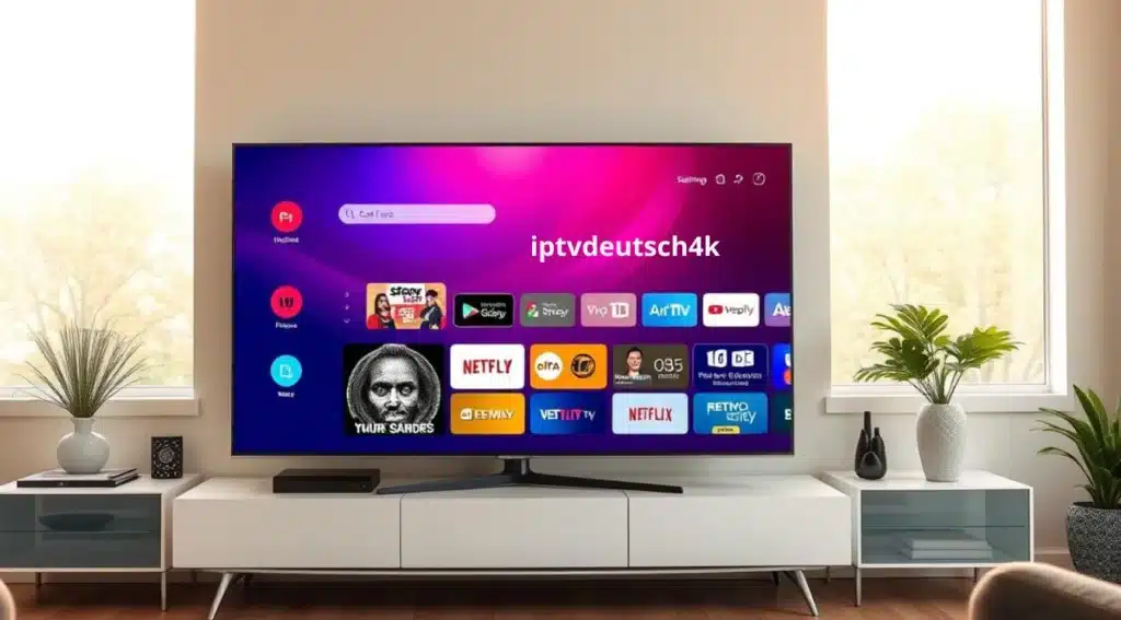 IPTV Extreme Pro Benutzeroberfläche auf dem Fernseher mit vielfältigen Live-TV-Kanälen weltweit mit beste preise.